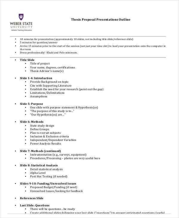 thesis outline template word