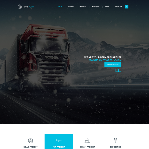 transaero logistics company website template