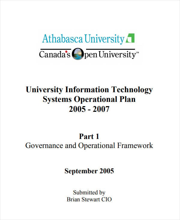 university information technology systems operational plan