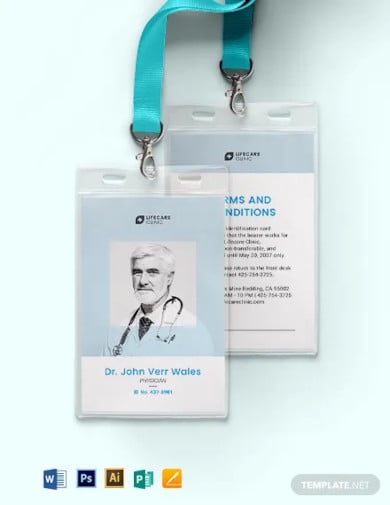 vertical medical id card template