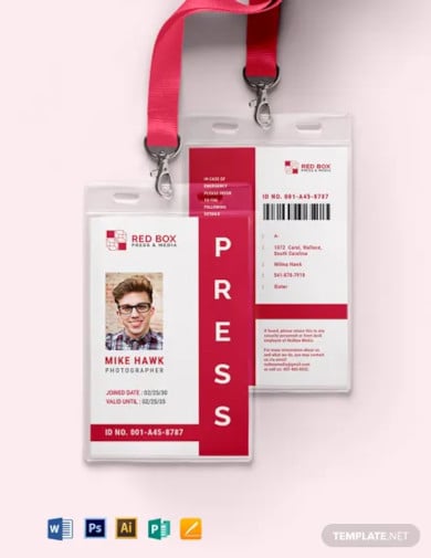 vertical press id card template