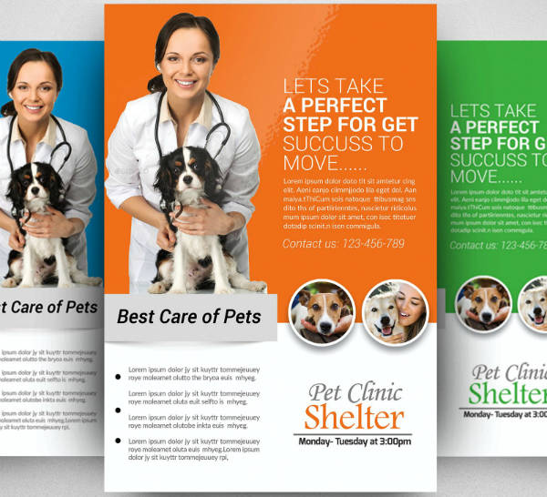 veterinary clinic shelter flyer template