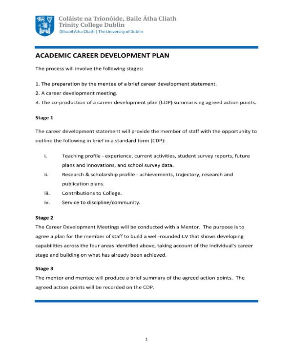 10  Academic Staff Development Plan Templates PDF