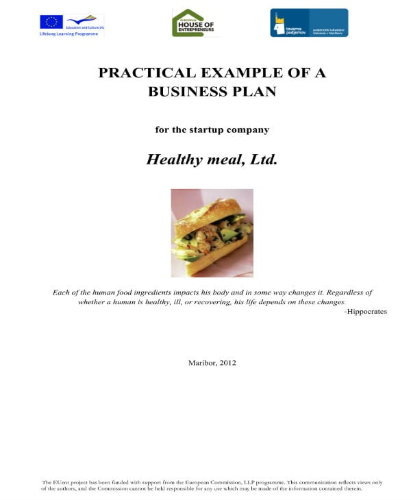 business plan food pdf