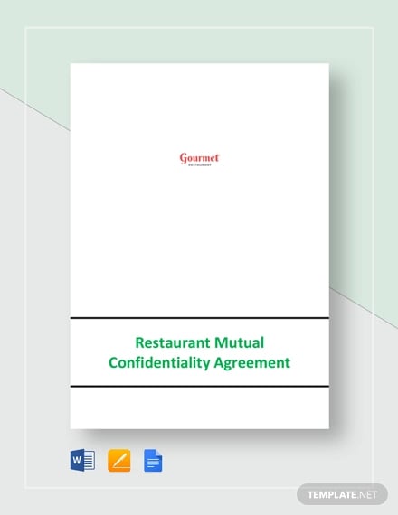 restaurant mutual confidentiality