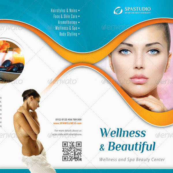 in 1 spa wellness brochure template bundle