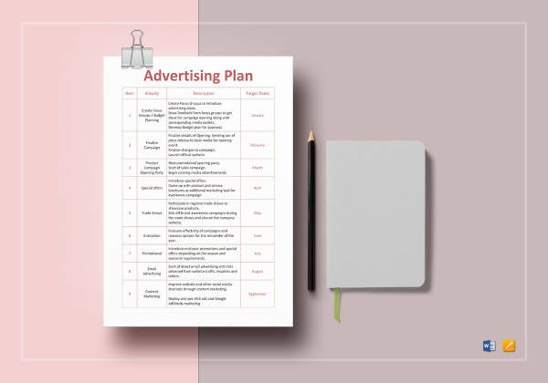 advertising plan template