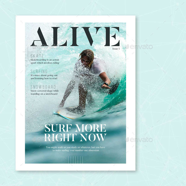alive nature magazine cover design template