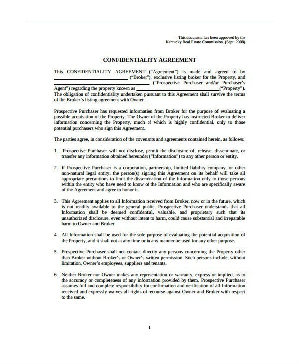 blank-real-estate-confidentiality-agreement-template