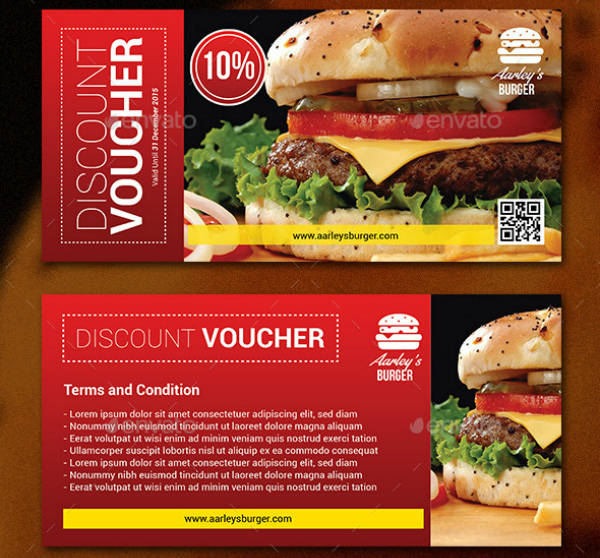 burger cafe discount voucher example