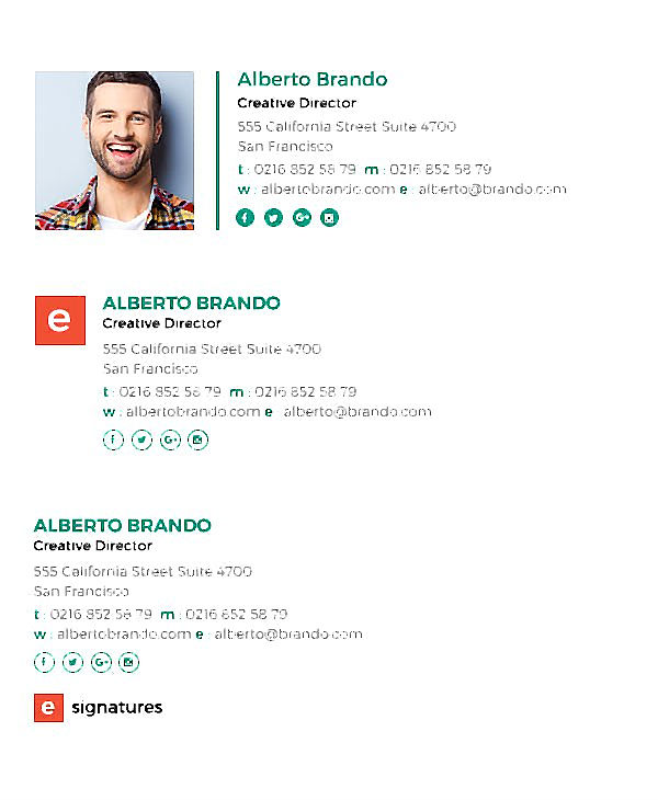 14+ Minimalist Email Signature Designs & Templates - PSD 