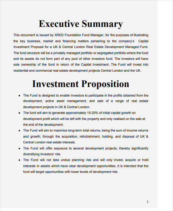 12  Capital Investment Proposal Templates PDF DOC