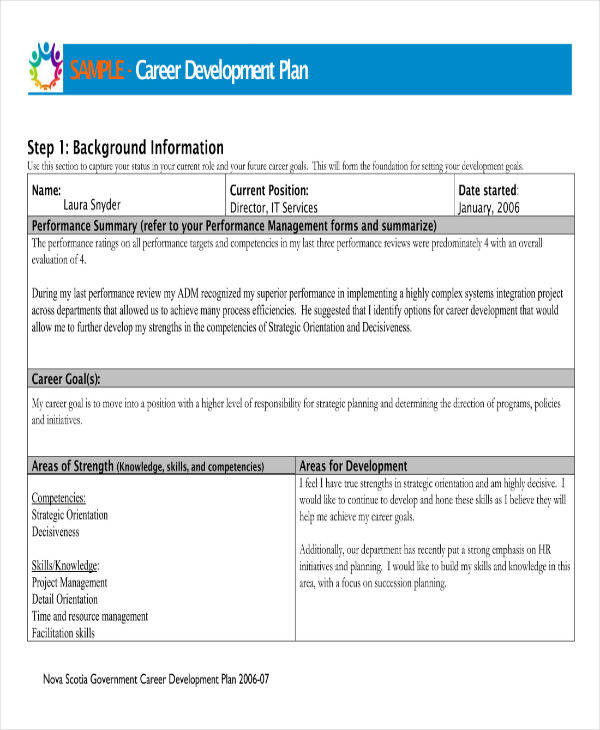 9 Career Development Plan Templates PDF Word Apple Pages