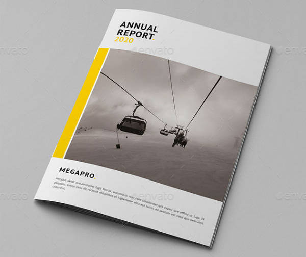 clean annual report cover design