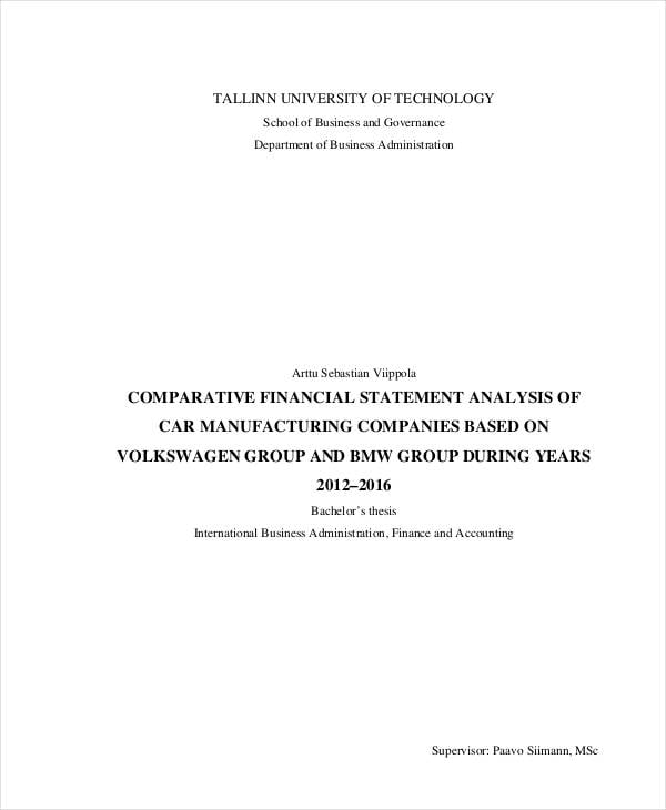 comparative financial statement analysis