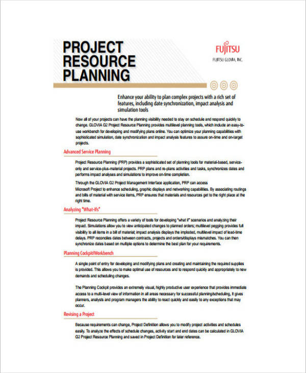 comprehensive project resource plan