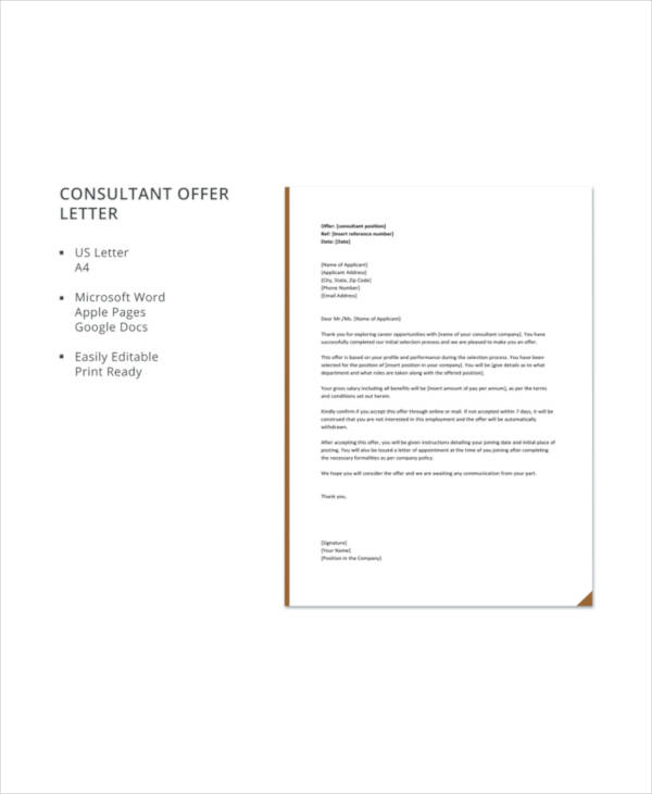 consultant offer letter