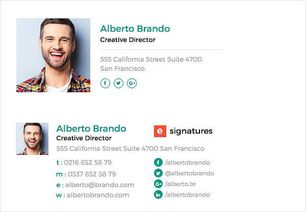 corporate email signatures examples