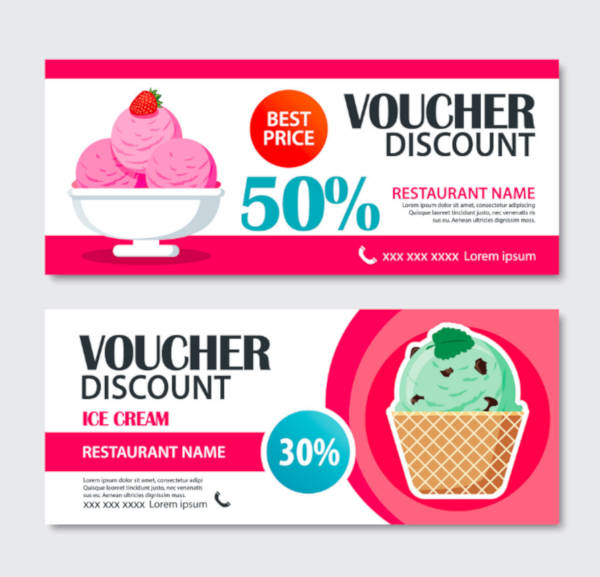 discount voucher set of ice cream