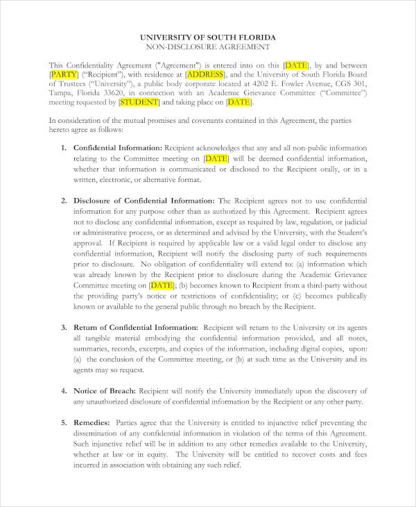 12+ Meeting Confidentiality Agreement Templates - PDF, Word
