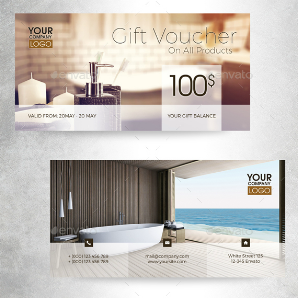 elegant hotel gift voucher template