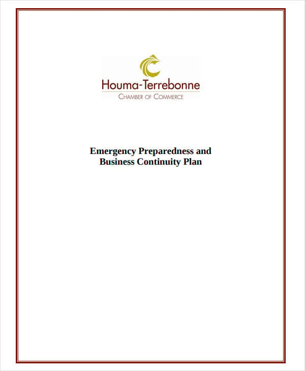 emergency preparedness and business continuity plan