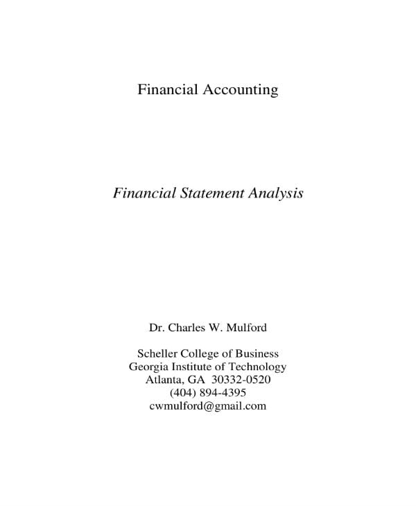 financial analysis 01