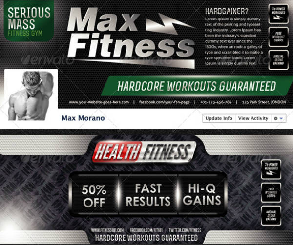 fitness gym cover template