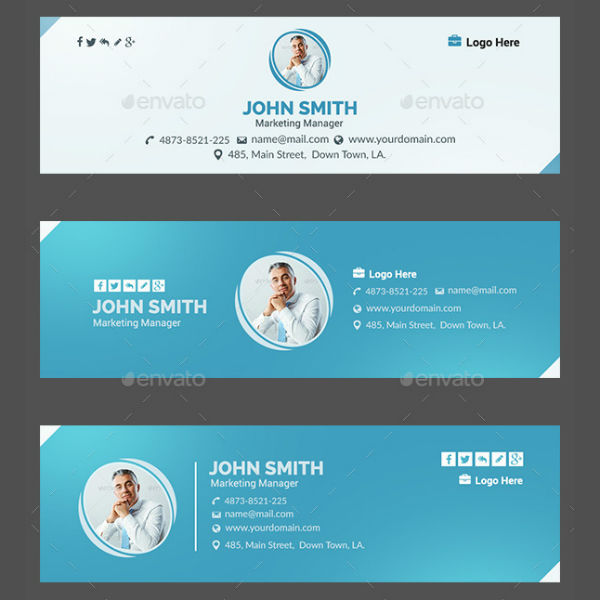 flat marketing manager email signature templates
