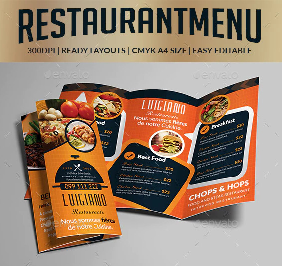 20+ Restaurant Tri-Fold Brochure Templates - PSD, AI, Google docs ...