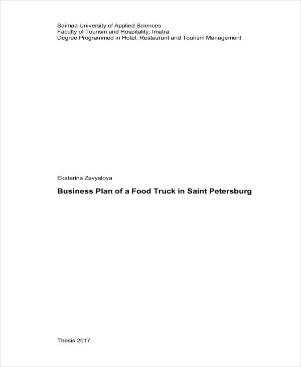 6+ Mobile Catering Business Plan Templates PDF, Word