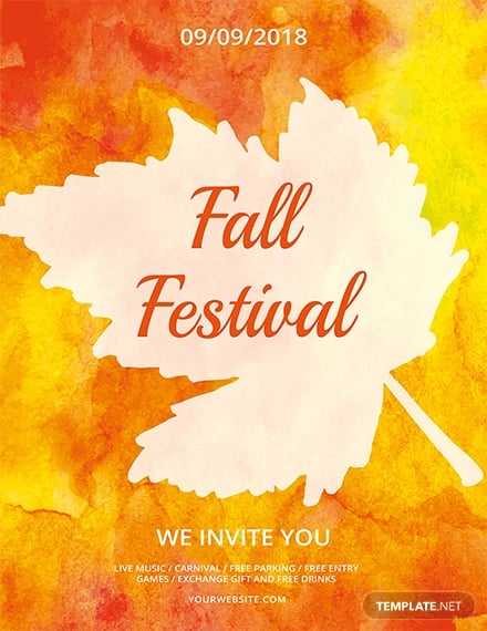 free fall festival flyer template