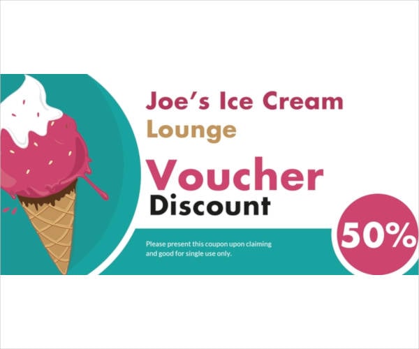 free ice cream shop discount voucher