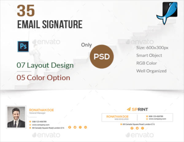general standard email signature template