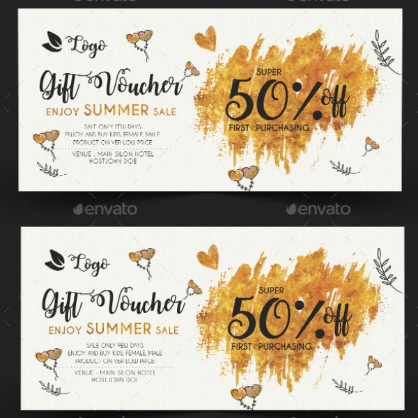 gold fashion gift coupon template