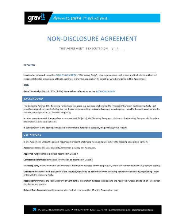 gravit non disclosure agreement1