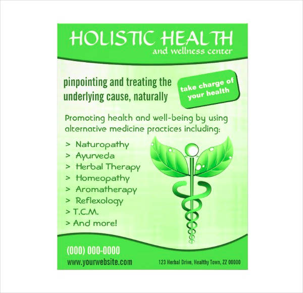 green holistic health vertical flyer