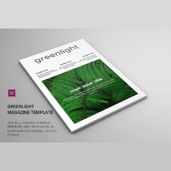 greenlight nature magazine cover template