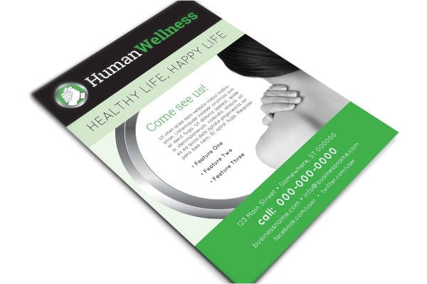 human wellness healthcare flyer template