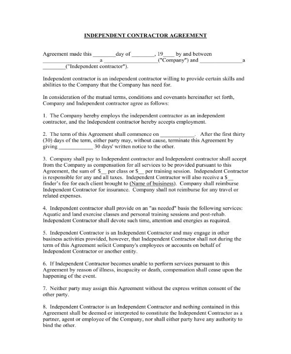 independent contractor agreement 11