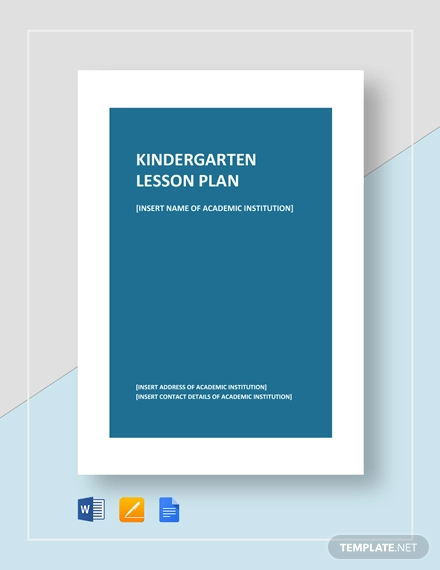 24+ Kindergarten Lesson Plan Template - PDF, DOC