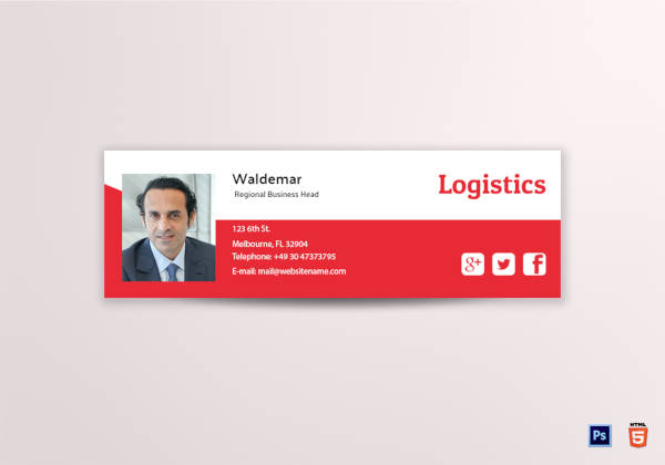 Download 3+ Logistics Email Signature Templates - PSD, HTML | Free ...