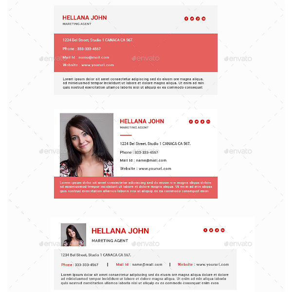 marketing agent email signature template set