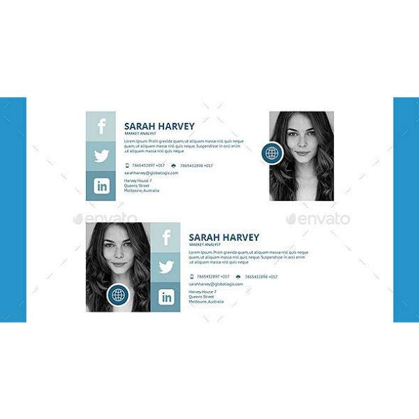 marketing analyst email signature template set