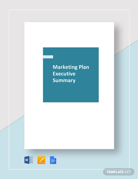 marketing plan executive summary template