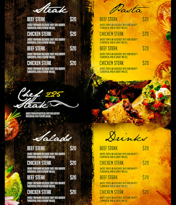 Free Mexican Restaurant Menu Templates Free Printable Templates