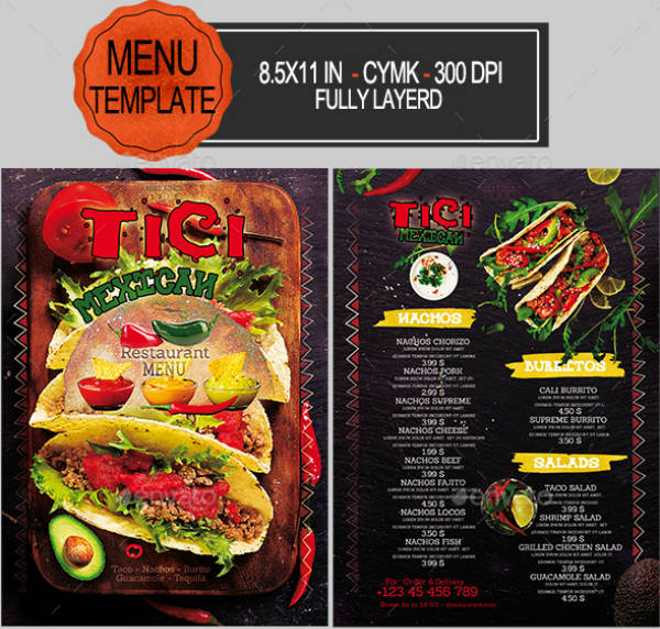 Mexican Restaurant Menu 17+ Free Templates in PSD, AI