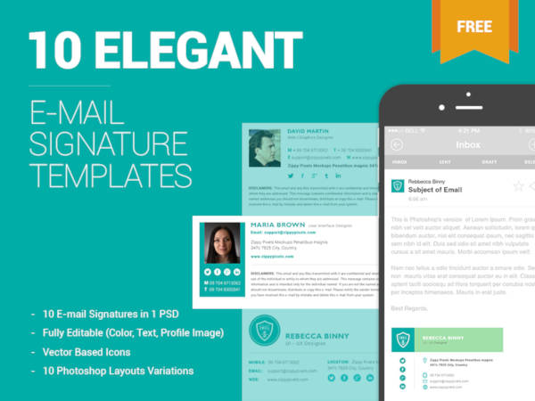 Download 29+ Modern Email Signature Templates - PSD, HTML | Free ...