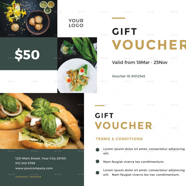 29+ Restaurant Voucher Templates & Designs PSD, AI