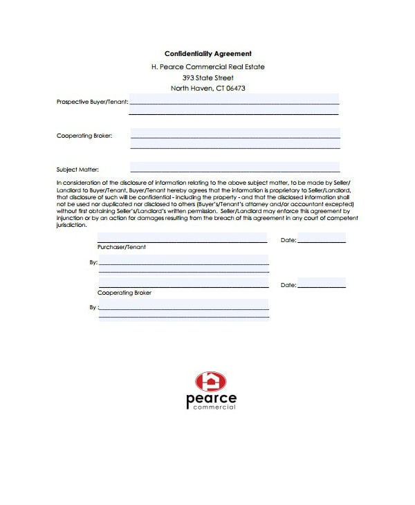 one-page-real-estate-confidentiality-agreement-template